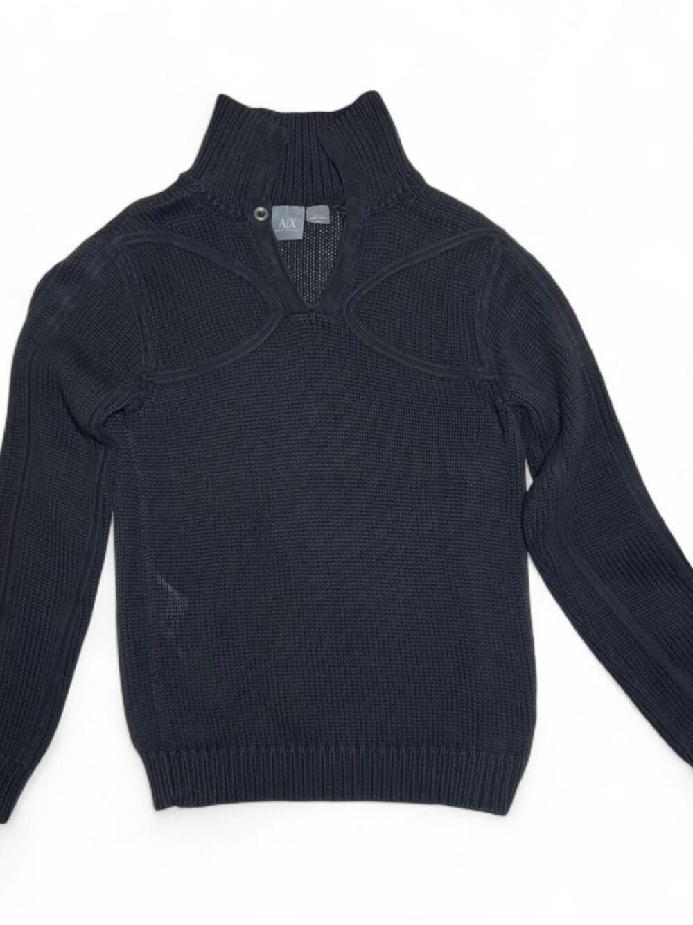 Armani Exchange Men's Black and Navy Jumper